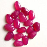 14-15mm Hot Pink Chalcedony Fancy Cabochon, 5 Pcs Loose Hot Pink Chalcedony