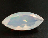 7.4x17.5mm Huge Ethiopian Opal Cut Stone, Marquise Faceted Fancy Cut, 2.15 Cts
