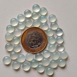 8mm Aqua Chalcedony Plain Round Cabochons, Loose Aqua Chalcedony Plain Round