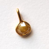 Yellow Slice Raw Diamond Connector, 925 Silver Connector Gold Polished, Uncut