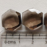 14-15mm Smoky Quartz Hexagon Shape Gemstones, Smoky Quartz Faceted Both Side Cut