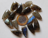 25mm Labradorite Shield Shape, 5 Pcs RARE Labradorite Long Fancy Shield 5 Pcs