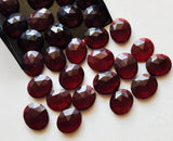 12-15mm Ruby Red Crystal Quartz Rose Cut Cabochons, Ruby Red Quartz Flat Back