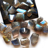 9-18mm Labradorite Fancy Gemstones, Faceted Blue Fire Gems, Loose 5 Pcs