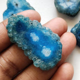 26-38 mm Blue Solar Quartz, Stalactite Slice, Natural Solar Quartz Slices