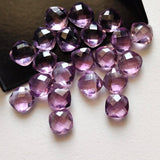 8-8.5mm Amethyst Cabochon, Natural Cushion Cut Check board Both Side Faceted