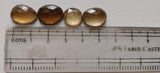 12-16mm Beer Colored Crystal Quartz Rose Cut Cabochon, 5 Pieces Orange Yellow