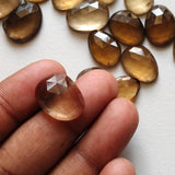 12-16mm Beer Colored Crystal Quartz Rose Cut Cabochon, 5 Pieces Orange Yellow