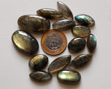 19-25mm Labradorite Plain Cabochons, Labradorite Flat Back Cabochons