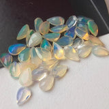 6x9mm Huge Ethiopian Opal, Pear Faceted Fancy Cut Stone For Ring/Jewelry, 0.7CTW