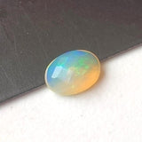 6x8mm Ethiopian Opal Oval Rose Cut Flat Back Cabochons, 1 Pc Natural Rare