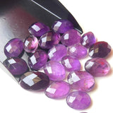 12x15mm-13x17.5mm Amethyst Faceted Cabochon, Oval Checker Cut Amethyst