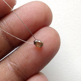3.7x2.7mm Brown Diamond Drop Bead, 0.21 Cts Natural Brown Faceted Tear Drop
