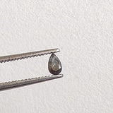 4x2.5mm Salt And Pepper Pear Diamond, Clear Black Pear Shaped Faceted Rose Cut