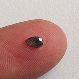 4x2.5mm Salt And Pepper Pear Diamond, Clear Black Pear Shaped Faceted Rose Cut