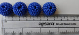 19mm Blue Glass Beads Round Balls, 2 Pcs Matched Pair Earrings, Fancy Blue Beads