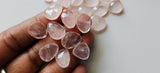 Natural Morganite Rose Cut 2 Pcs Peach Pink Faceted Flat Back Gemstones-PDG377