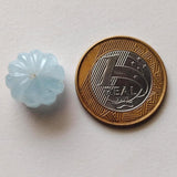 16.2mm Natural Aquamarine Melon Bead Huge Carved Blue Gemstone Loose Bead-PPH64