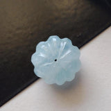 16.2mm Natural Aquamarine Melon Bead Huge Carved Blue Gemstone Loose Bead-PPH64