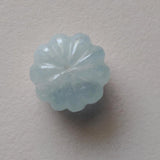 16.2mm Natural Aquamarine Melon Bead Huge Carved Blue Gemstone Loose Bead-PPH64