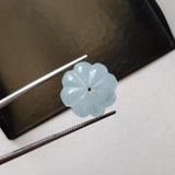 13mm Natural Aquamarine Melon Bead Huge Carved Blue Gemstone Loose Bead-PPH61