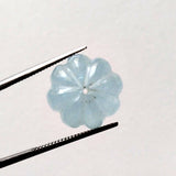 13mm Natural Aquamarine Melon Bead Huge Carved Blue Gemstone Loose Bead-PPH61