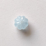 13mm Natural Aquamarine Melon Bead Huge Carved Blue Gemstone Loose Bead-PPH61