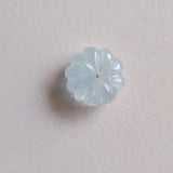 13.6mm Natural Aquamarine Melon Bead Huge Carved Blue Gemstone Loose Bead-PPH63