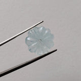 13.6mm Natural Aquamarine Melon Bead Huge Carved Blue Gemstone Loose Bead-PPH63