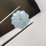 16.2mm Natural Aquamarine Melon Bead Huge Carved Blue Gemstone Loose Bead-PPH64