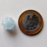 13mm Natural Aquamarine Melon Bead Huge Carved Blue Gemstone Loose Bead-PPH61