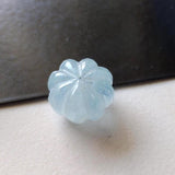 13mm Natural Aquamarine Melon Bead Huge Carved Blue Gemstone Loose Bead-PPH61