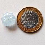 13.6mm Natural Aquamarine Melon Bead Huge Carved Blue Gemstone Loose Bead-PPH63