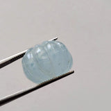15mm Aquamarine Melon Beads, Huge Natural Aquamarine Carved Melon Beads-PPH66