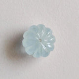 15mm Aquamarine Melon Beads, Huge Natural Aquamarine Carved Melon Beads-PPH66