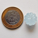 15mm Aquamarine Melon Beads, Huge Natural Aquamarine Carved Melon Beads-PPH66
