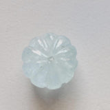 12.6mm Aquamarine Melon Beads, 1 Pc Huge Carved Melon Beads Natural Aquamarine