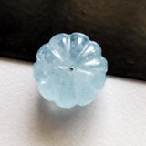 12.6mm Aquamarine Melon Beads, 1 Pc Huge Carved Melon Beads Natural Aquamarine