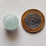 17.5mm Aquamarine Melon Beads, 1 Pc Huge Carved Melon Beads Natural Aquamarine
