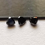 Black Rose Cut Diamond Heart Shape Natural Raw Diamond Faceted Cabochon Loose