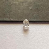 0.13Ct Faceted Diamond Teardrop, Double Drilled Briolette Bead (3.4x2.3mm )