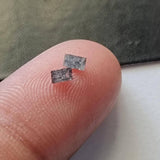 3x1.8mm Salt And Pepper Diamond Pair Baguette Cut Conflict Free Natural Ring
