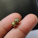 4.7mm Green Diamond Stud Earrings 925 Sterling Silver Gold Plated Round Diamond