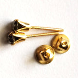 4.7mm Green Diamond Stud Earrings 925 Sterling Silver Gold Plated Round Diamond