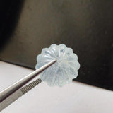 15.2mm Aquamarine Melon Beads, Huge Natural Aquamarine Carved Melon Beads-PPH65