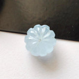 15mm Aquamarine Melon Beads, Huge Natural Aquamarine Carved Melon Beads-PPH66