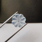 12.6mm Aquamarine Melon Beads, Huge Natural Aquamarine Carved Melon Beads-PPH67