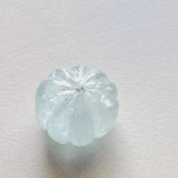 12.6mm Aquamarine Melon Beads, 1 Pc Huge Carved Melon Beads Natural Aquamarine
