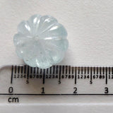 12.6mm Aquamarine Melon Beads, 1 Pc Huge Carved Melon Beads Natural Aquamarine