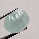 17.5mm Aquamarine Melon Beads, 1 Pc Huge Carved Melon Beads Natural Aquamarine